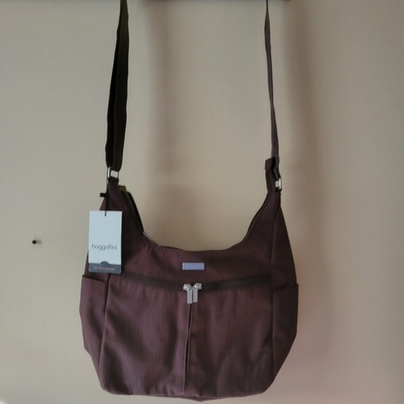 Baggalline  Nylon Cargo Bag brown color green inside. - Picture 1 of 8
